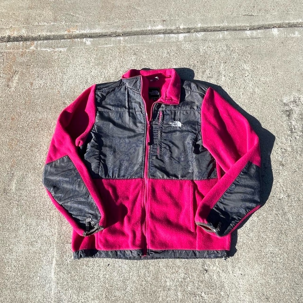 The North Face Fuchsia and gray Fleece Jacket